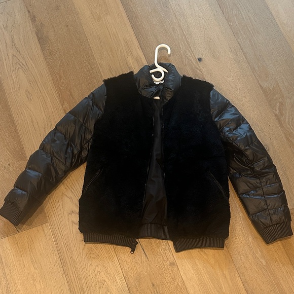 Elizabeth and James Black Puffer w/ Rabbit Fur Jacket - Picture 1 of 5